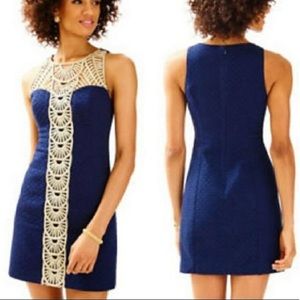 Lilly Pulitzer Lana Navy and Gold Drew NWOT